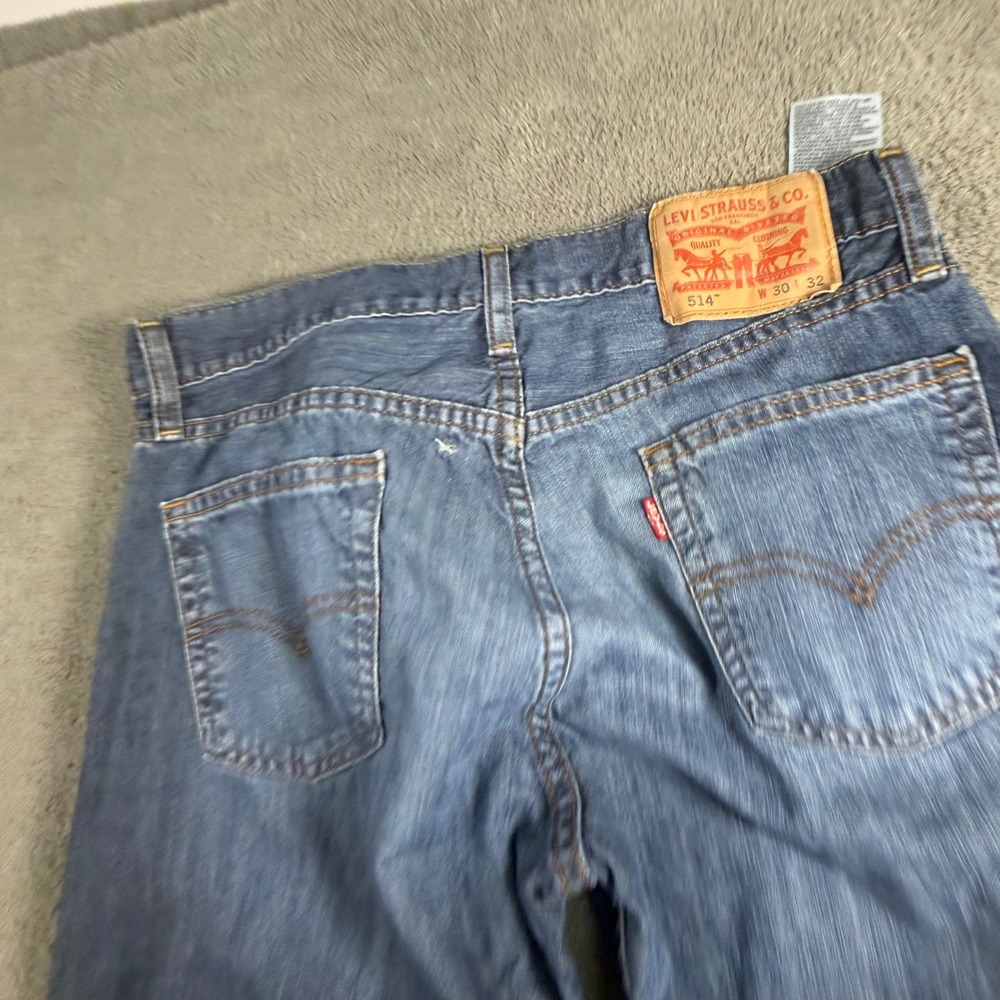 Levis 514 Straight Fit Mens Jeans 30x32 Medium Wash Blue Denim Pants
